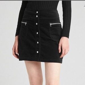 Gap Black Velvet Mini Skirt